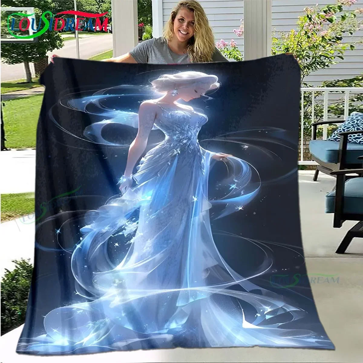 

Mermaid Printed Four Season Blanket Sofa Cover Travel Bed Plush Office Break Blanket Birthday Gift Picnic Blanket