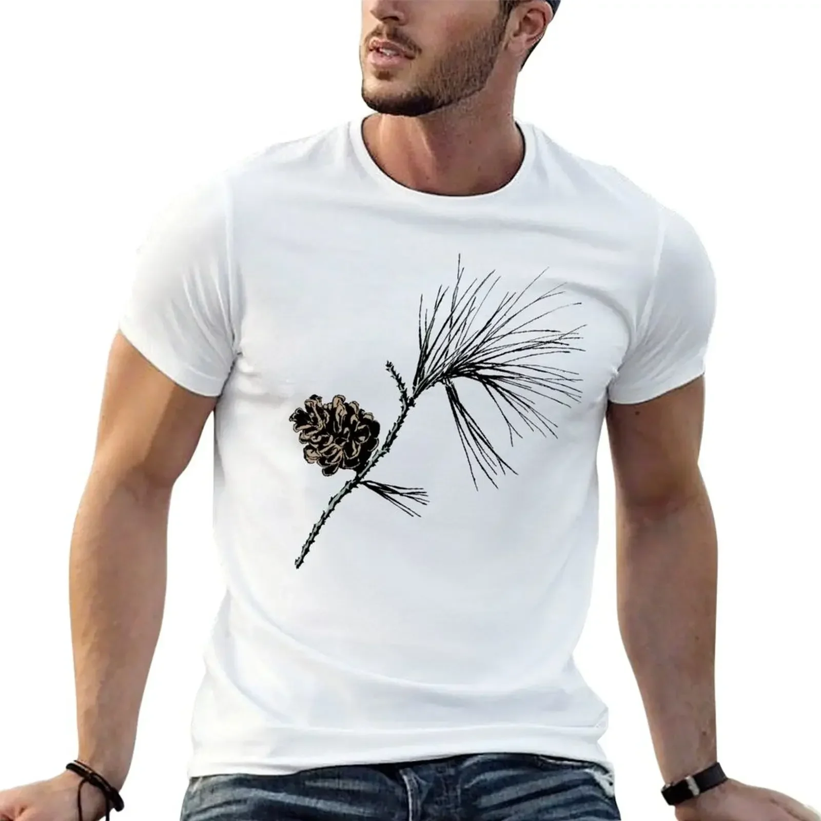 Pine cone T-Shirt graphic tee shirt animal prinfor boys aesthetic clothes workout shirts for men