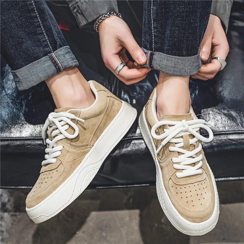 2023 Nieuwe Laag Uitgesneden Kaki Boardschoenen Lente Nieuwe Trendschoenen Board Schoenen Ronde Hoofd Casual Schoenen Tenis Masculino Adulto Sneaker