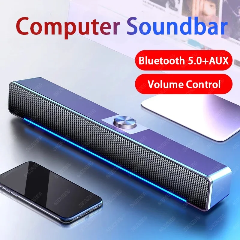 

2024 LED TV Sound Bar AUX Wired Wireless Bluetooth Speaker Home Theater System SoundBar for PC USB Speakers for Computer