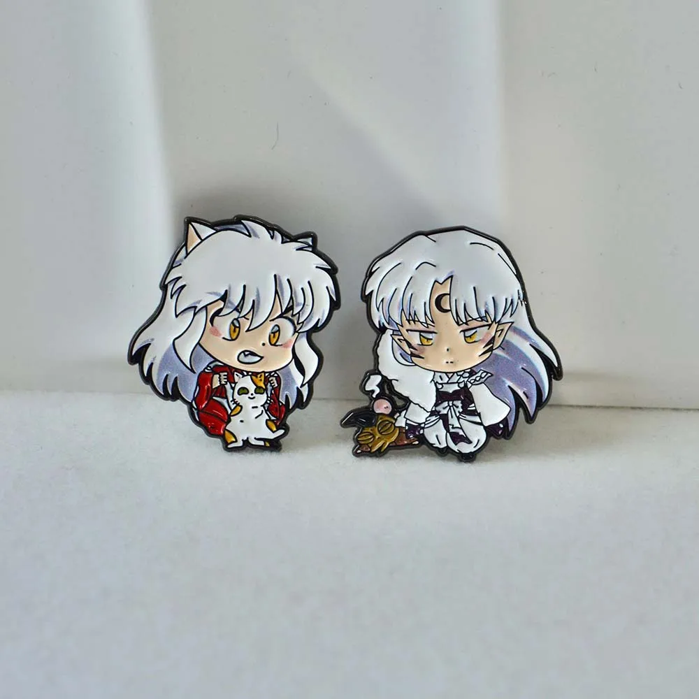 الكرتون إينوياشا هيغوراشيكاغومي شخصية بروش دبابيس لطيف Q نسخة أنيمي الشكل المينا تأثيري التلبيب دبابيس مجوهرات هدية ل Fr