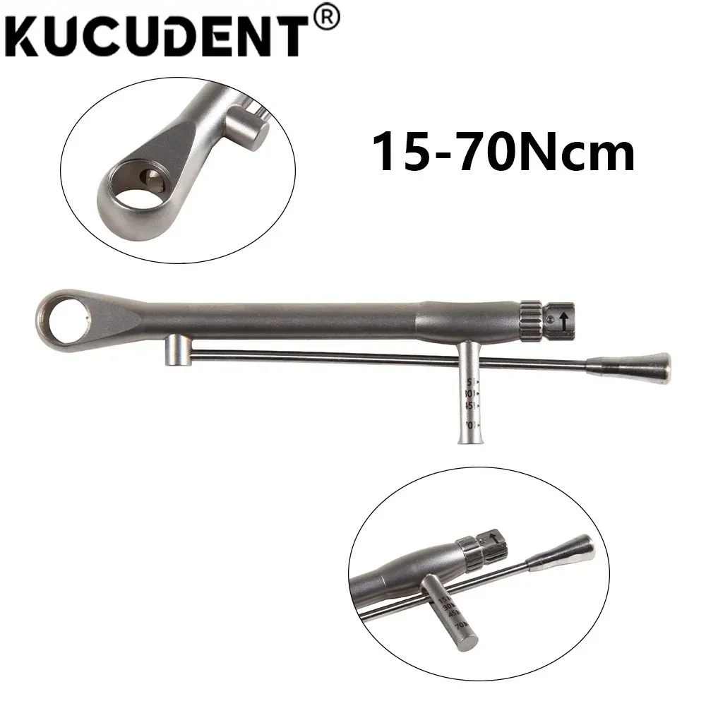 Dental Implant Torque Wrench Ratchet 10-70Ncm with 16Pcs Color Coded Screwdrivers for Precision Implant Restoration Tools