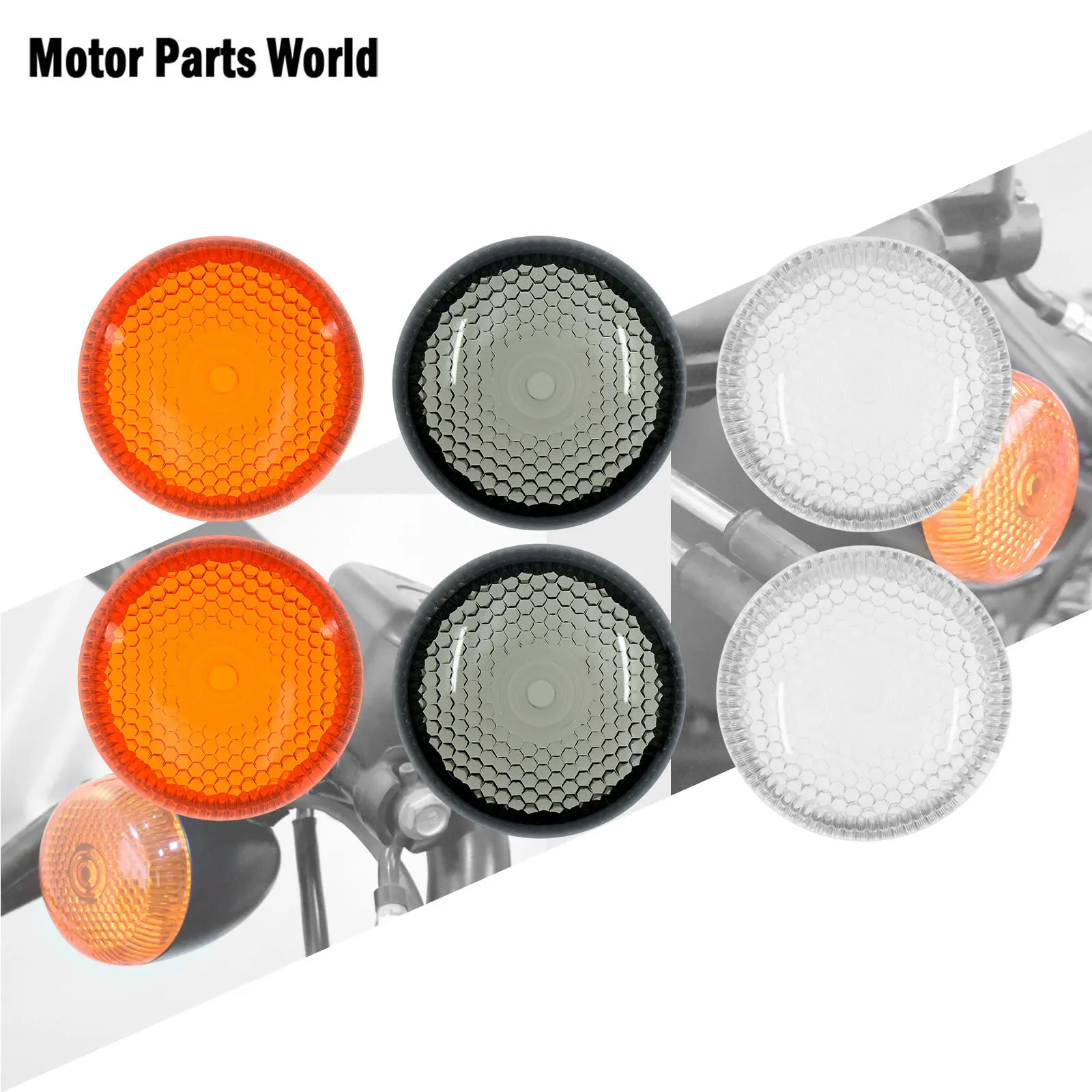 

2Pcs Motorcycle Turn Signal Light Indicator Lens Cover Kit For Harley Touring Electra Glide Softail Dyna Sportster XL 883 1200