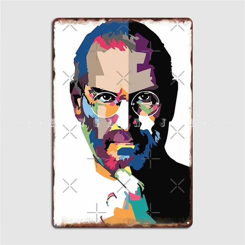 Steve Jobs Portrait Steve Jobs Painting Poster Metal Plaque Cinema Living Room Club Bar Retro Mural Painting Tin Sign Poster