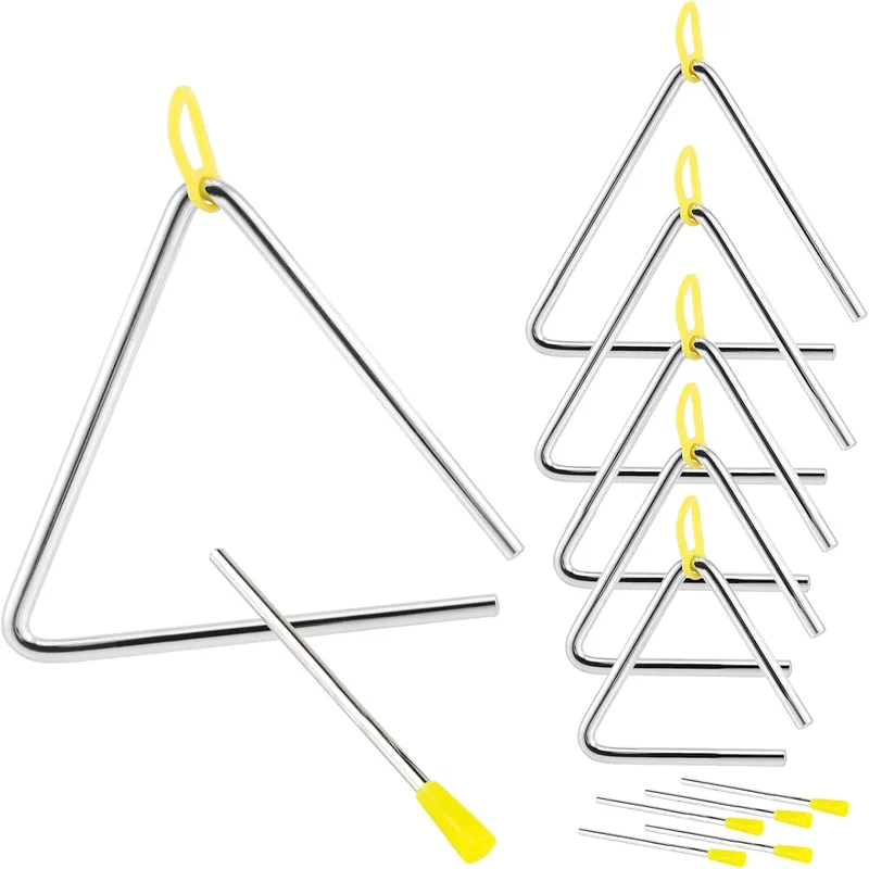 1Pc Triangle Orff Musical Instruments Band Percussion Educational Musical Triangolo for Children 4/6 inch