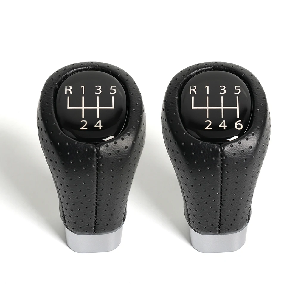 5/6 Speed Leather Car Gear Shift Knob Head Manual Shifter Lever HandBall Auto Part For BMW 1 3 Series E81 E82 E90 E91 E92 SFN150