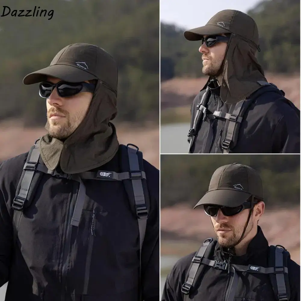 

Face Mask Man Sun Hat Wide Brim Breathable Summer Cover Face Cap 360° Sun Protection Mesh Sun-cream Bucket Hat Man Woman