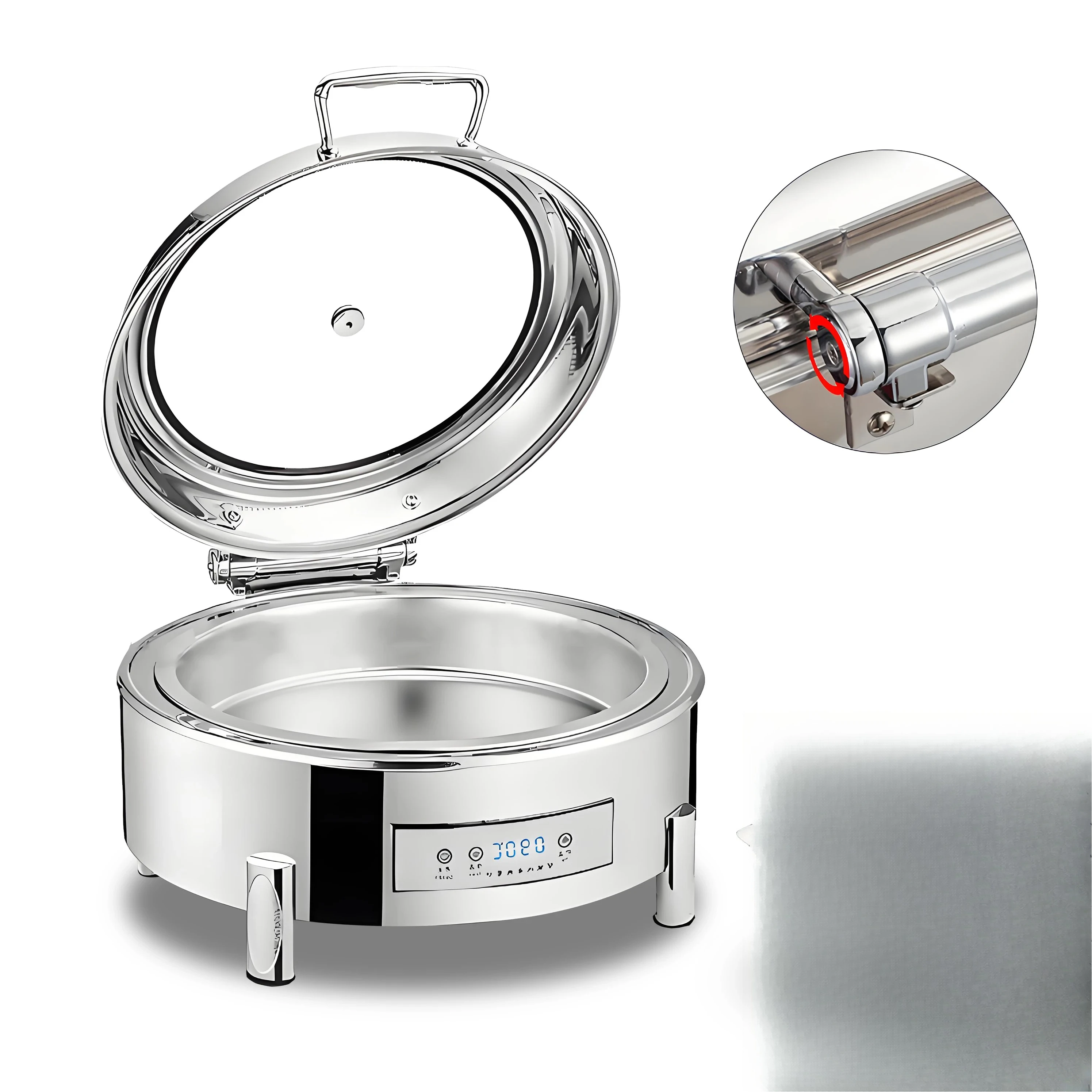 For  YITIAN Wholesale Supply Round Electric Dry Heat Stove 201 Hotel Catering Chafing Serving Dish Heating Food Warmer No Water
