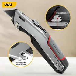 Heavy Duty Box Cutter Replaceable Utility Knife for Cable Carboard Cartons Retractable Handle Knife Blades Outdoor Hand Tool