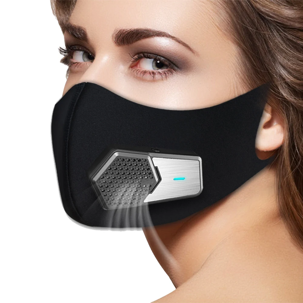 Electric Fresh Air Kn95 Face Mask with Fan,Wearable Mini Air Purifier Mask,Replaceable Filter Respirator,For Dust Work,Sawdust