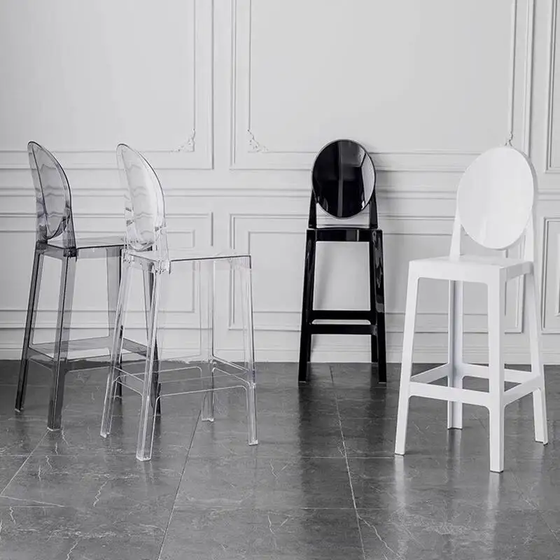 

Chair Clear Nordic Design White Barstool Bar Kitchen Island Bar Stool Modern Minimalist Cadeira Ergonomica Livingroom Furniture