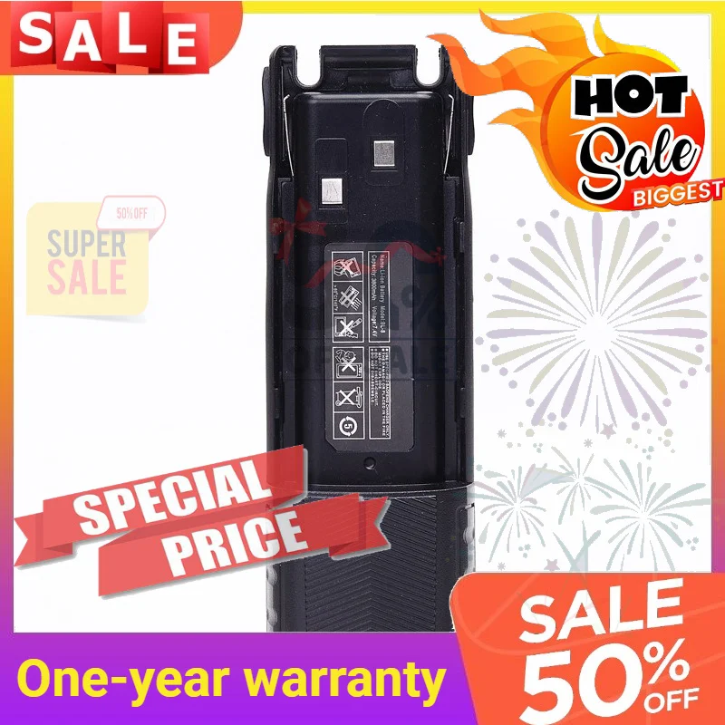 SWZY UV-82 Walkie Talkie Battery Type-C Charge Rechargable for Baofeng UV-82HP UV-82W UV-82X UV89 UV-82C UV8D Radio Accessory 38