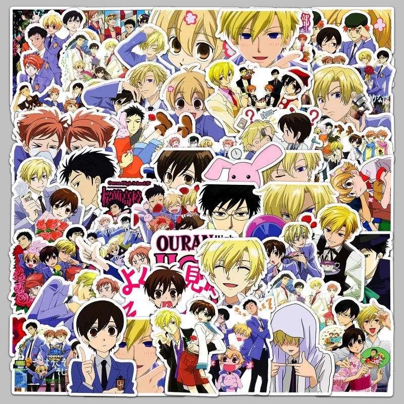 50pcs Anime Ouran High School Host Club‌ Sticker Suitcase Computer Water Cup Stationery Notebook Decoration Waterproof Sticker