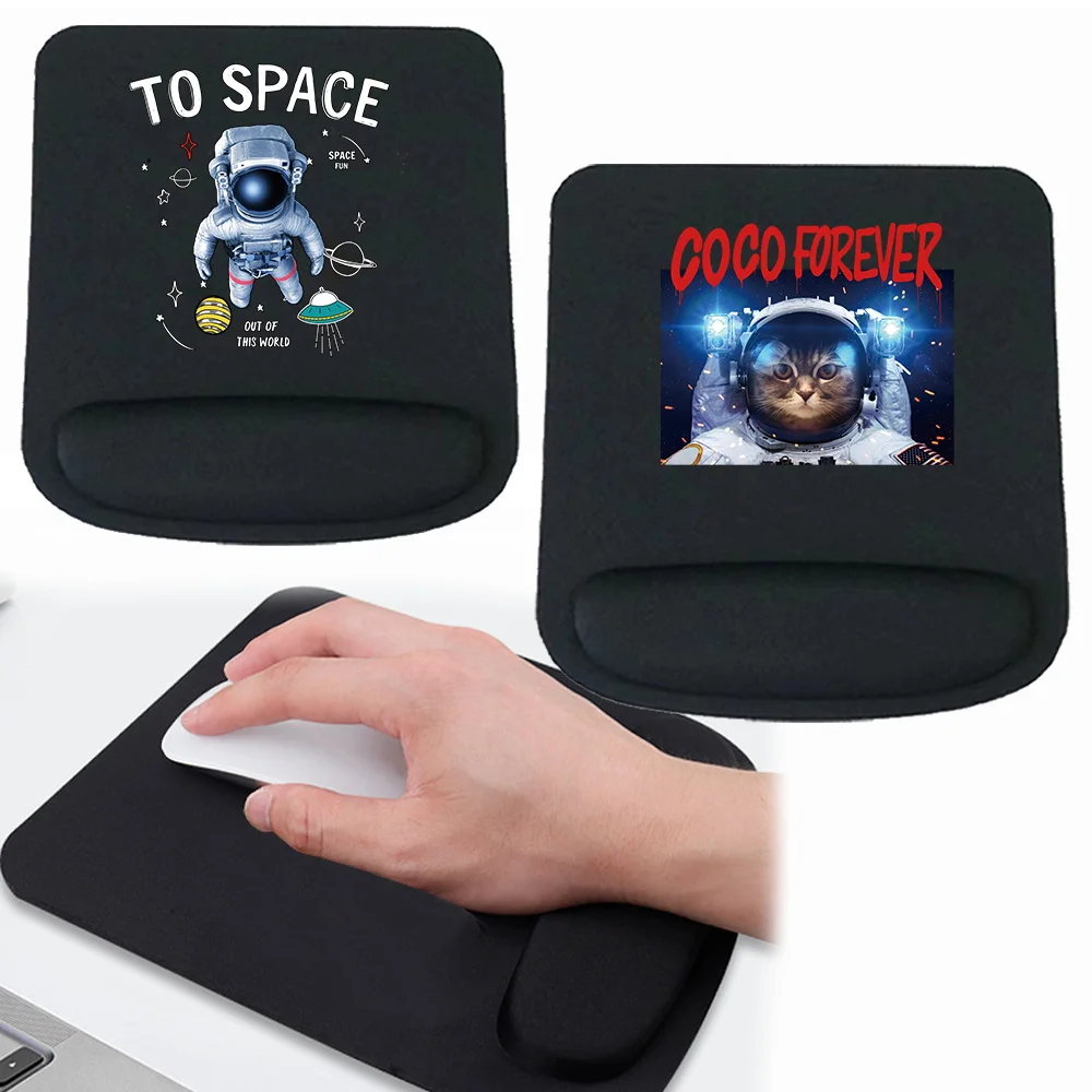 Ergonomic Wrist Rest Mouse Pad Comfortable Square Thickened Wrist Support Mice Mat Soft Mousepad for Astronaut Pattern Series