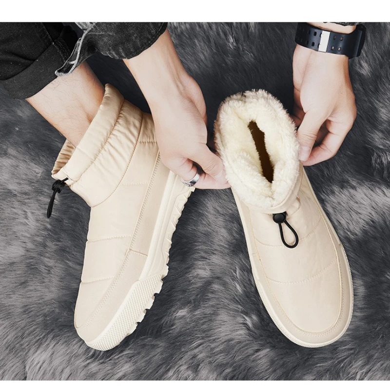 

Stylish Simple Waterproof Cotton Shoes Men's Snow Boots Platform Warm Cold Proof Outdoor Hiking Male Winter Shoes Botas Hombre