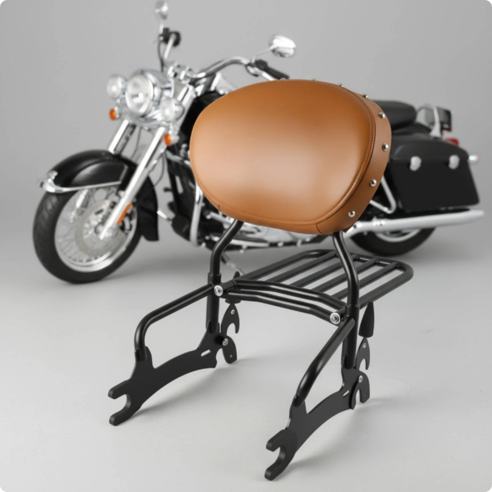 Backrest with Luggage Rack Luxurious Motorcycle Sissy Bar with Luggage Rack Motorcycle Sissy Bar Detachable for Road Trips