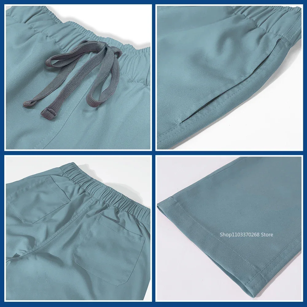 Nieuwe Aankomst Custom Vrouwen Verpleging Scrub Broek Met Rechte Pijpen Set Ziekenhuisarts Sets Vrouwen Stijlvol Slim Fit Ziekenhuis Scrub Uniform