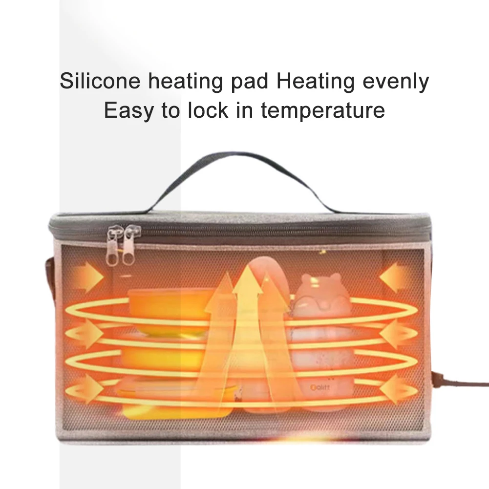 USB Electric Heating Bag Food Warmer Car Travel Camping Heater Container Packet Thermal Bag Electric Lunch Box for Office School