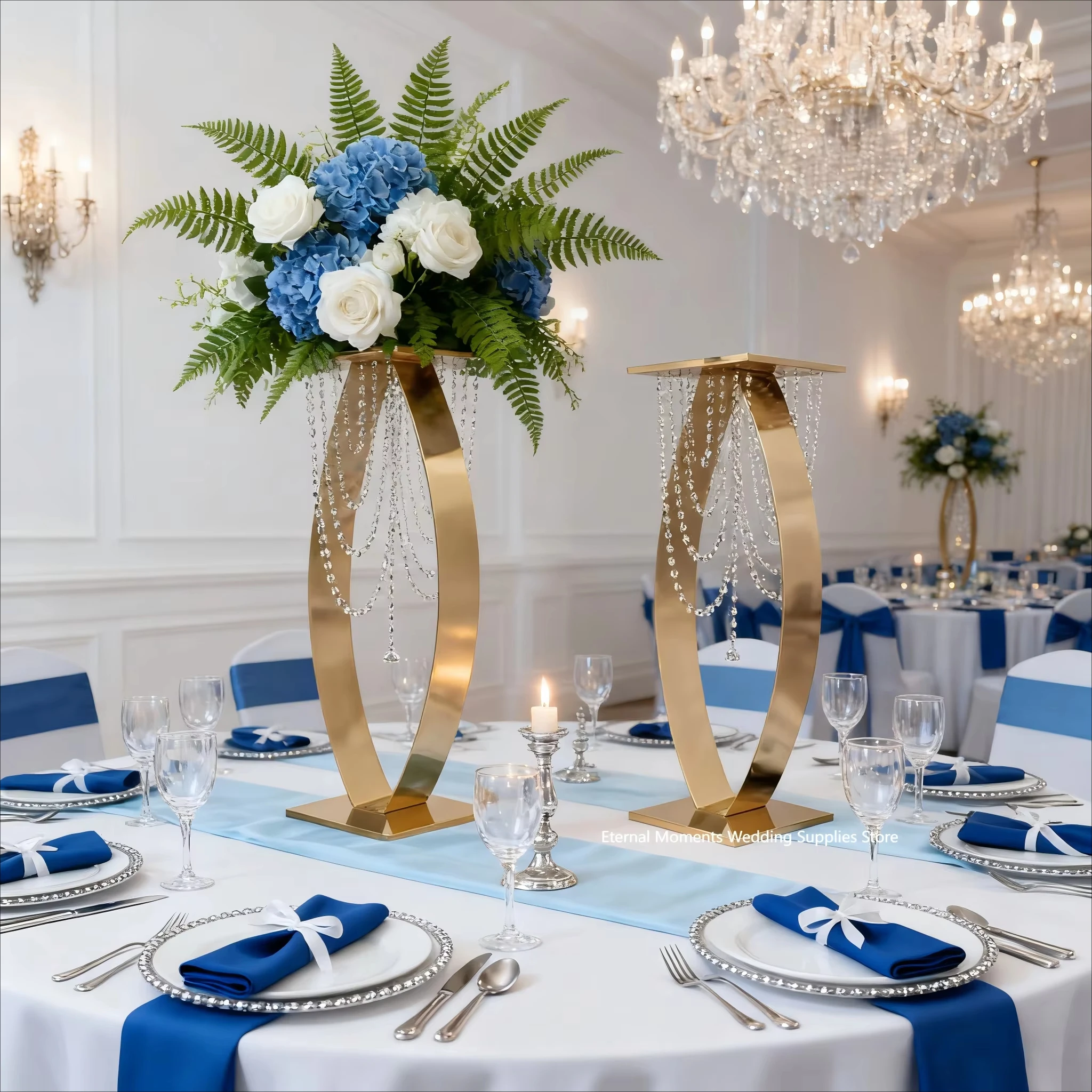 Neuer 30-Zoll-Metall-Blumenständer für Hochzeitsveranstaltungen im Freien, Partydekoration, Wegweiser-Blumenständer. – Detail 3