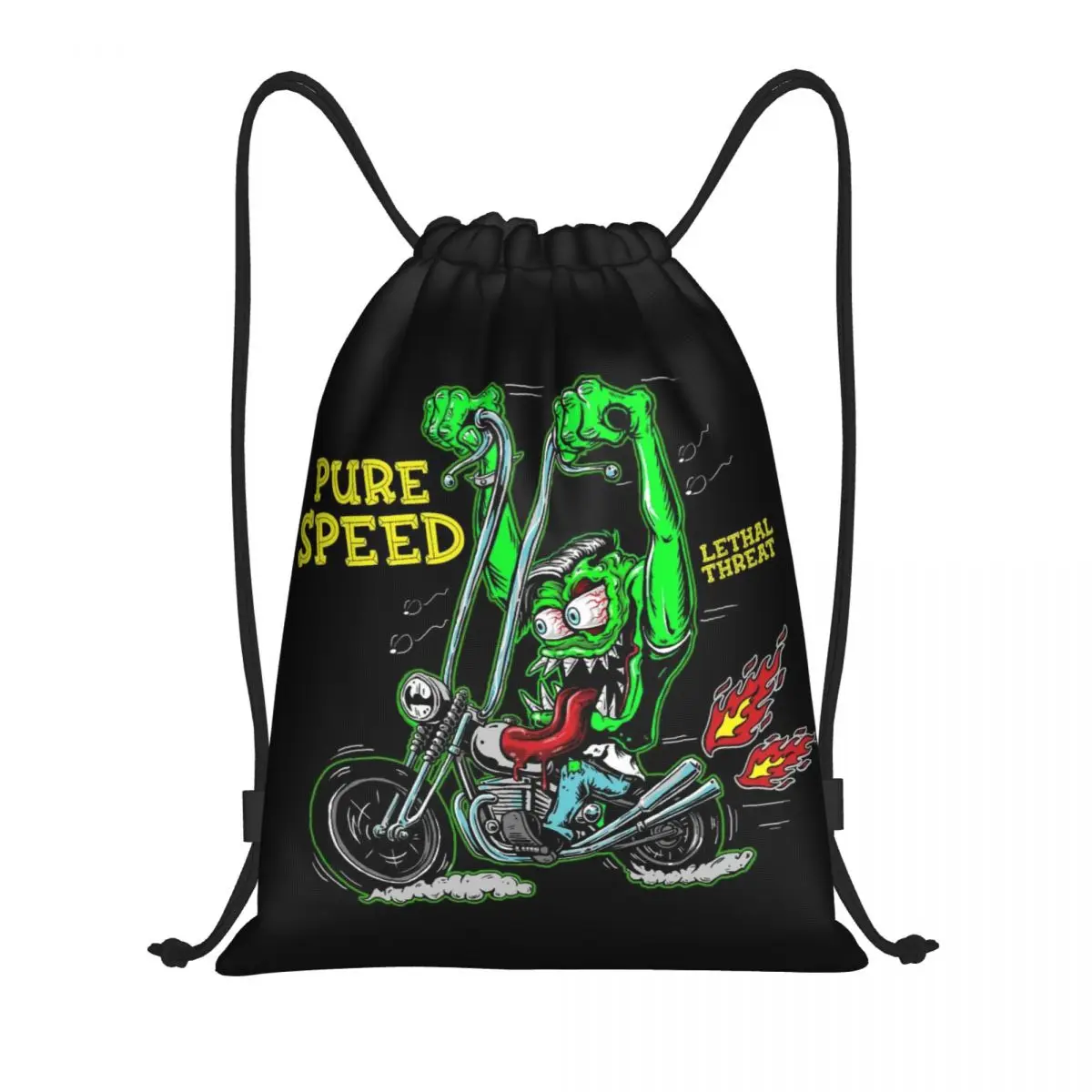 Rat Fink Animation Anime Cartoon Drawstring Backpack Women Men Gym Sport Sackpack Foldable Training Bag Sack