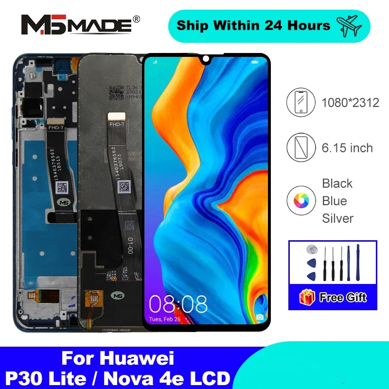 2312*1080 LCD For HUAWEI P30 Lite LCD Display Screen Replacement Parts For HUAWEI P30 Lite Screen Nova 4E MAR-LX1 LX2 AL01