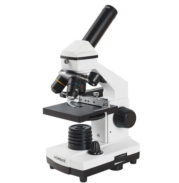 AOMEKIE Professional Biological Microscope 64X-640X Student Monocular Microscope