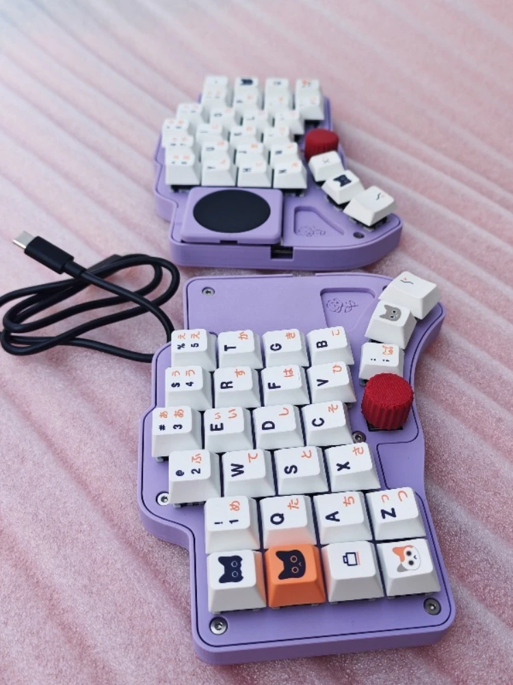 Dilemma 4X6 Circulaire Touchpad Split Keyboard Kit Aangepaste Hot Swappable Knop Bedraad RGB Gaming Keyboard Ondersteunt Ergonomische VIAL - afbeelding 2