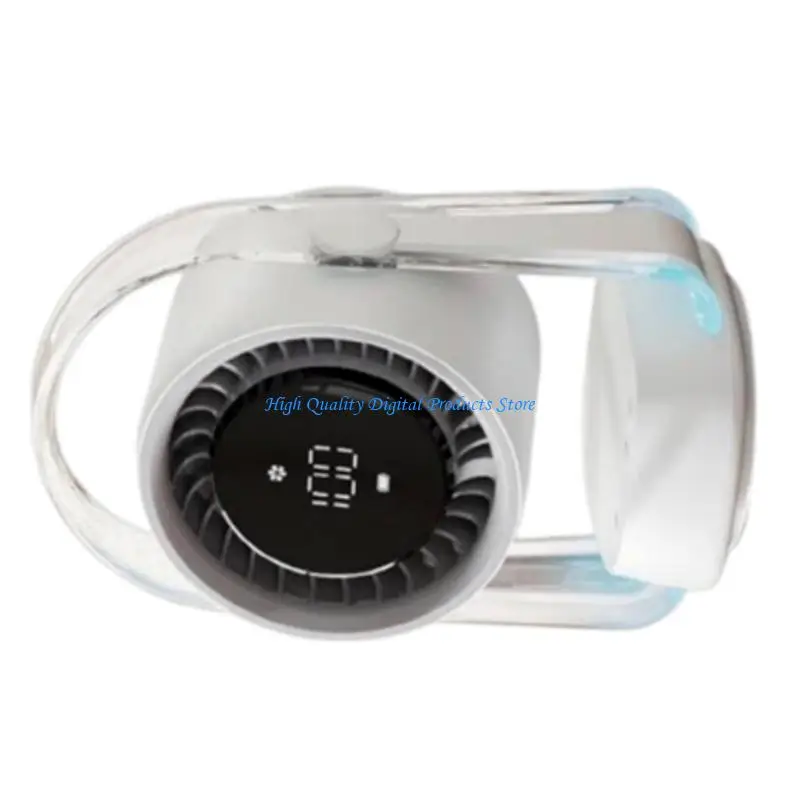 U2JE Auto Swivels Ventilador recargable Azul Night Light 3500mAh Batería tranquila ventilador USB