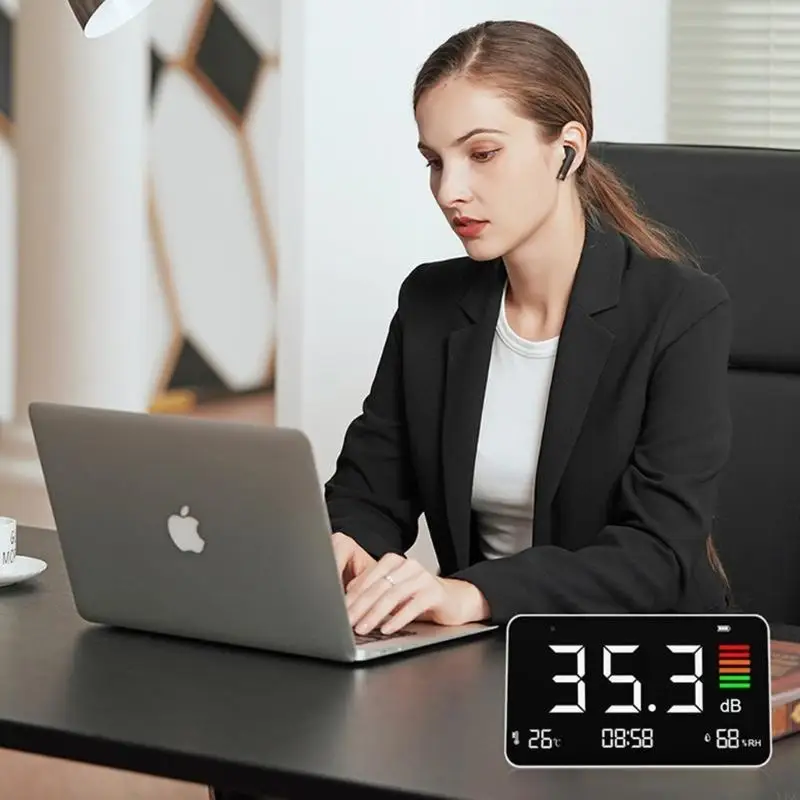 عداد مستوى الصوت المكتبي 30-130DBA مقياس ديسيبل مع عرض رطوبة درجة الحرارة Y4QC