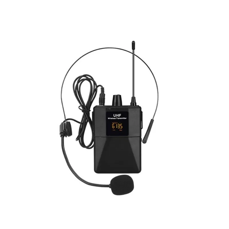 UHF Wireless Headset Microphone with Transmitter Receiver LED Digital Display Bodypack Transmitter for Teaching Live Performance