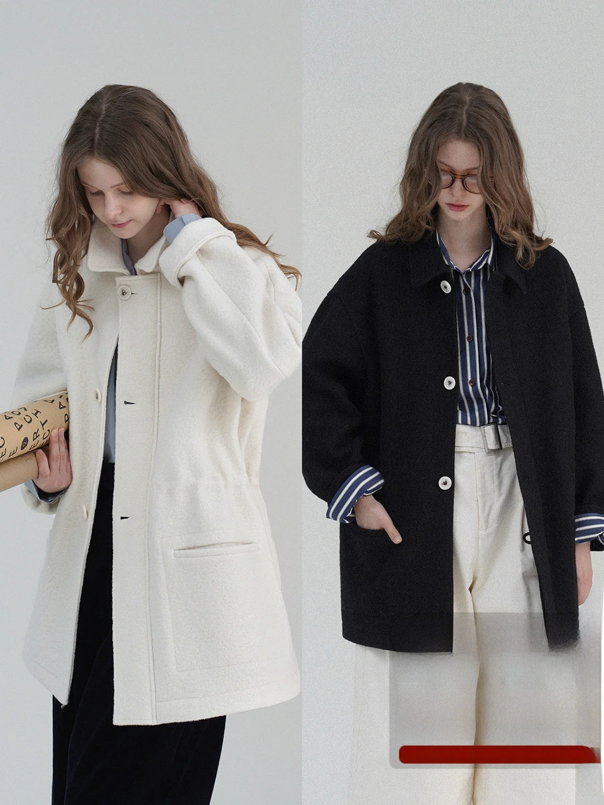 

Женская парка Le Vintage 00 из шерсти и твида, средней длины, с завязками на талии, простая и удобная в носке, однотонная, для повседневной носки