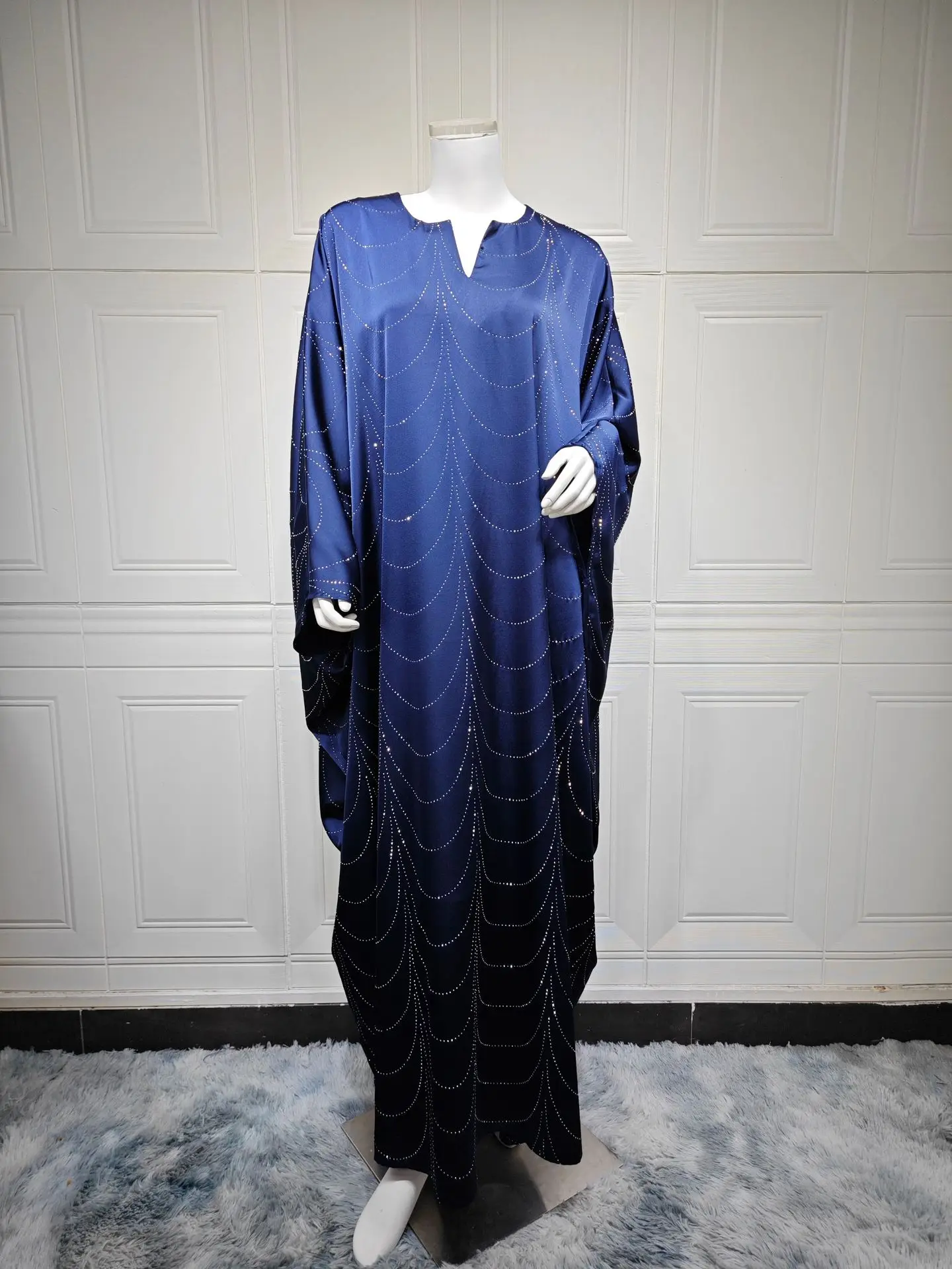 Robe musulmane ample et modeste pour femmes, nouvelle collection, mode Oem moyen-orient, diamant, manches papillon, vente en gros, 2025