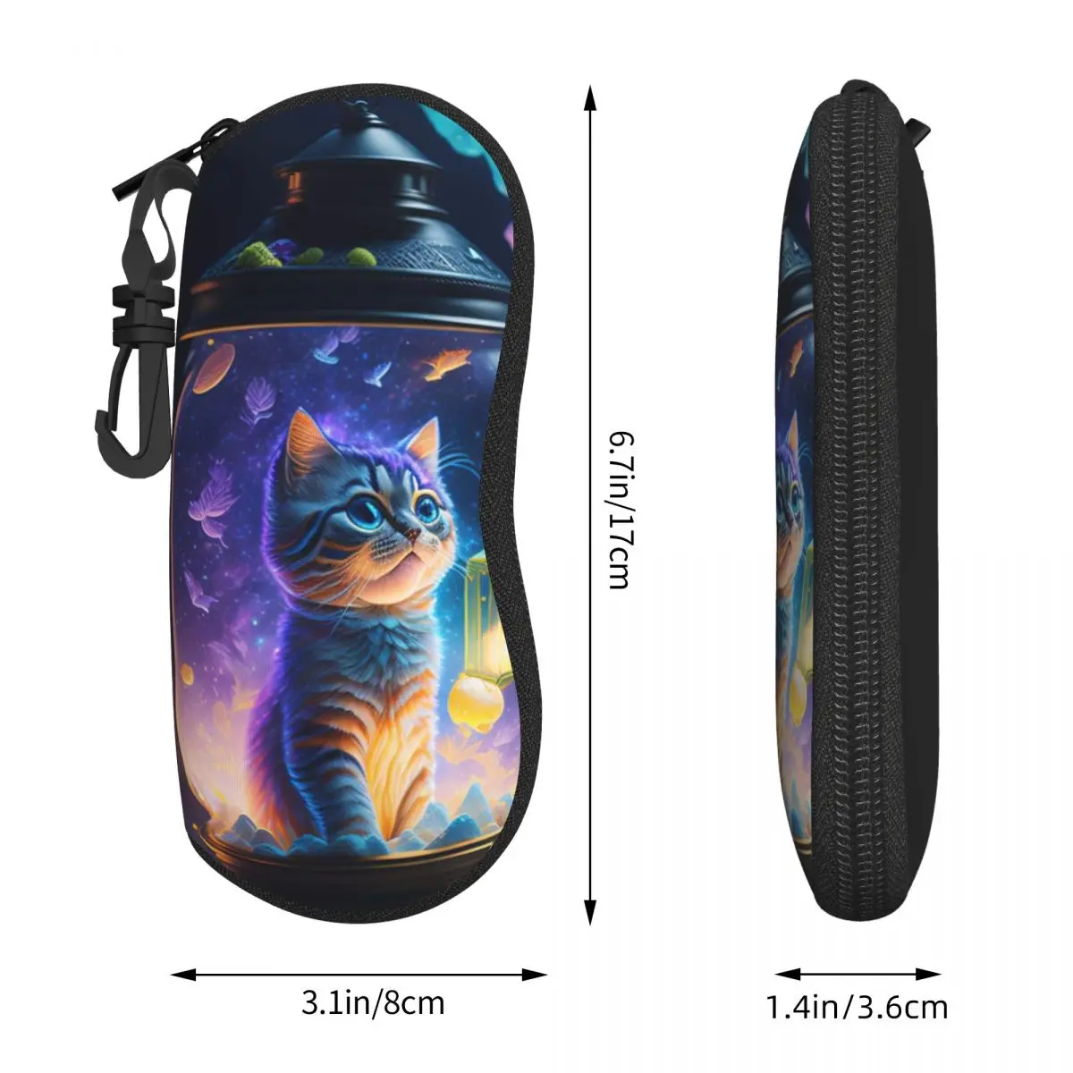 Cute Cat Glasses Case Cover galaxy animals Custom Sunglasses Pouch Trend Outdoor Eyeglass Cases  Unisex Eyewear Accessory