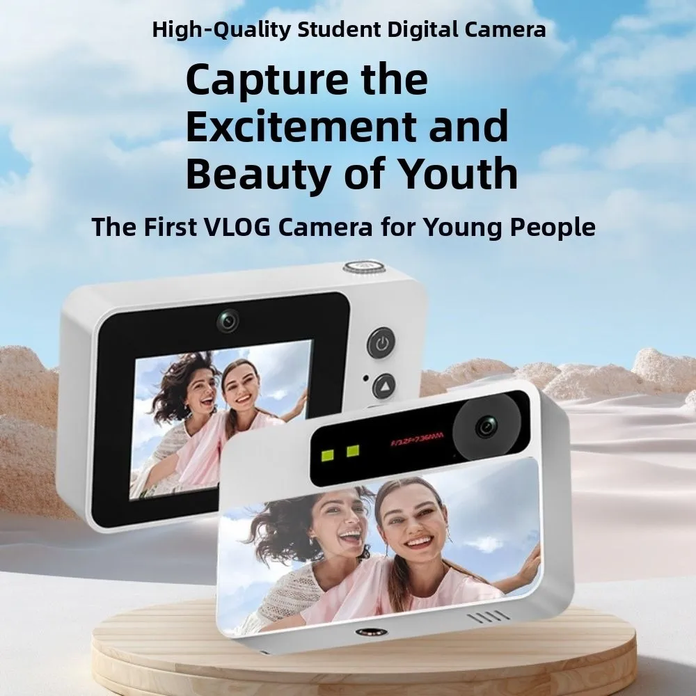 2.4IN Screen Retro CCD Digital Camera MP3 Music Playback Full/Semi Mirror Design Vlog Camera Portable HD Video Video Camera