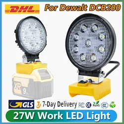 For Dewalt DCB200 18V Battery 27W Work LED Light 6500K for Dewalt DCB200 DCB609 3.0Ah 4.0Ah 6.0Ah 9.0Ah Tool Battery Accessories