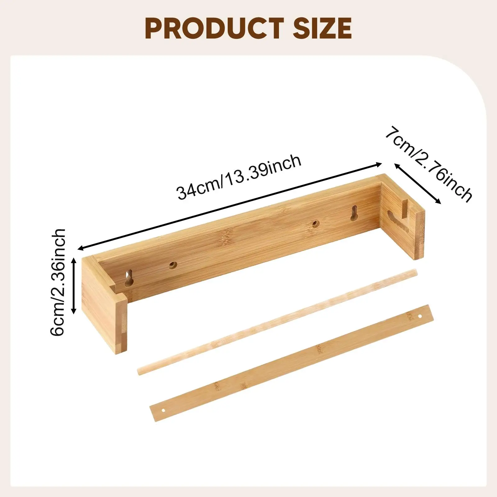 Wall Mount Kraft Paper Roll Holder, Solid Home Decor versatile paper holder, for Cafes view 2