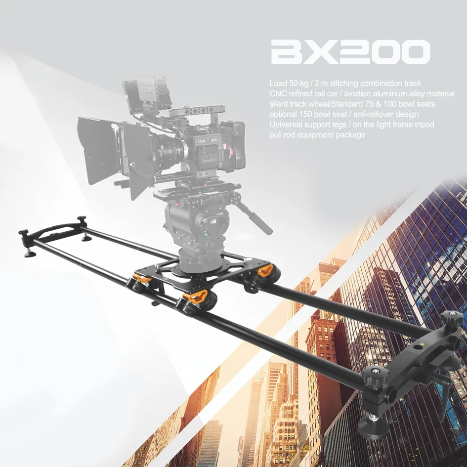 Greenbull BX200 Film Camera Slider 100mm bowl Aluminum Slider Kit Video slider dolly track load 50kg for RED ARRI