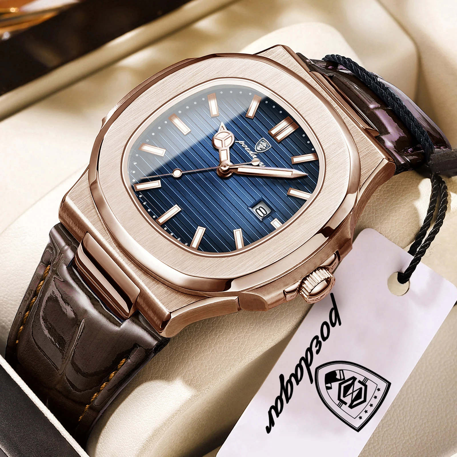 Men's Luxury Luminous Leather Quartz Watch