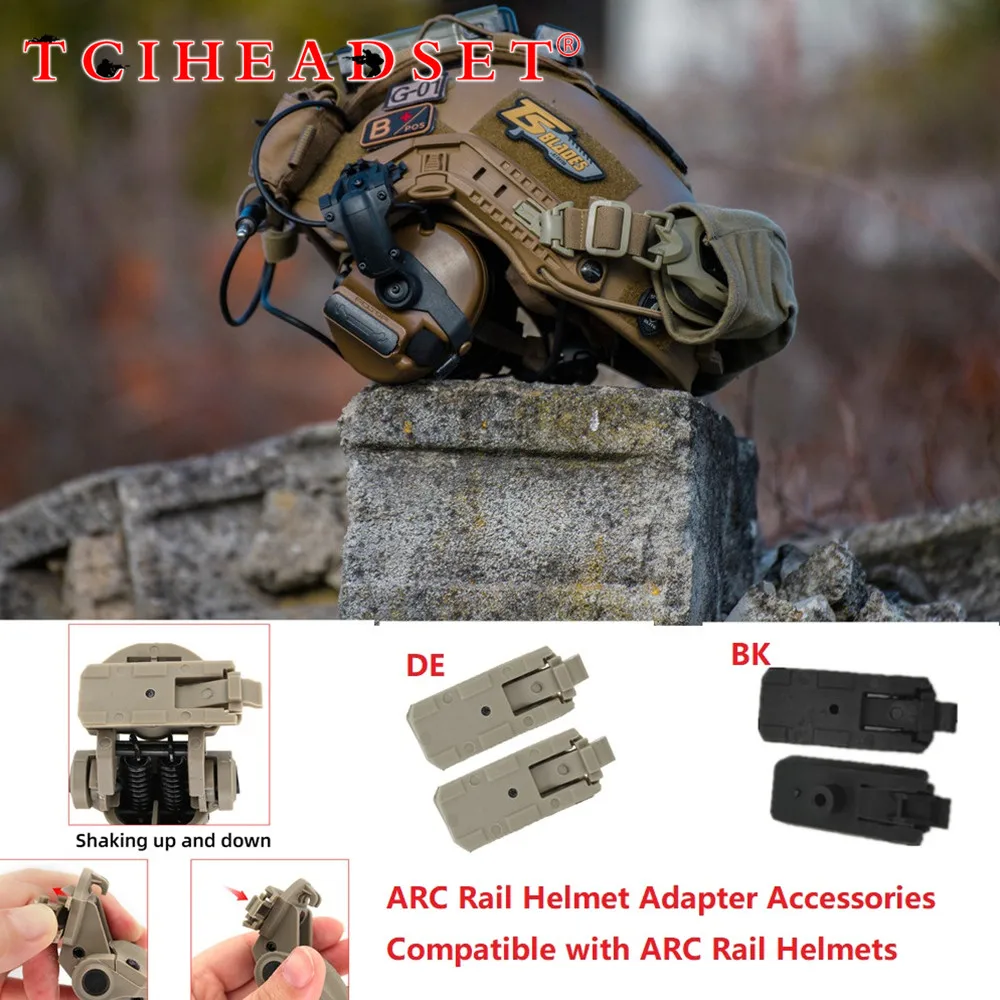 

Tactical Headset Helmet Bracket ARC Rail Adapter Converts To Compatible Wendy's Helmet and M-LOK Stand Accessories&EXFIL Rail