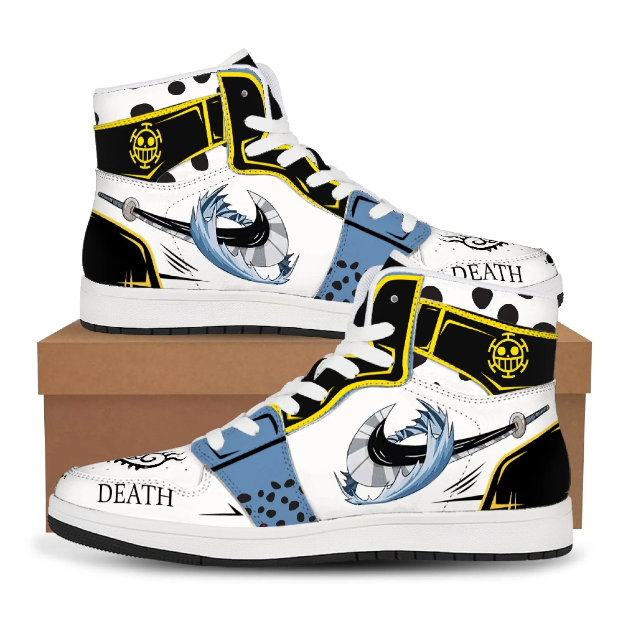 

Anime Law shoes Pirate Swordsman Customized sneakers version Cute comic style Gifts male female Cosplay accessory