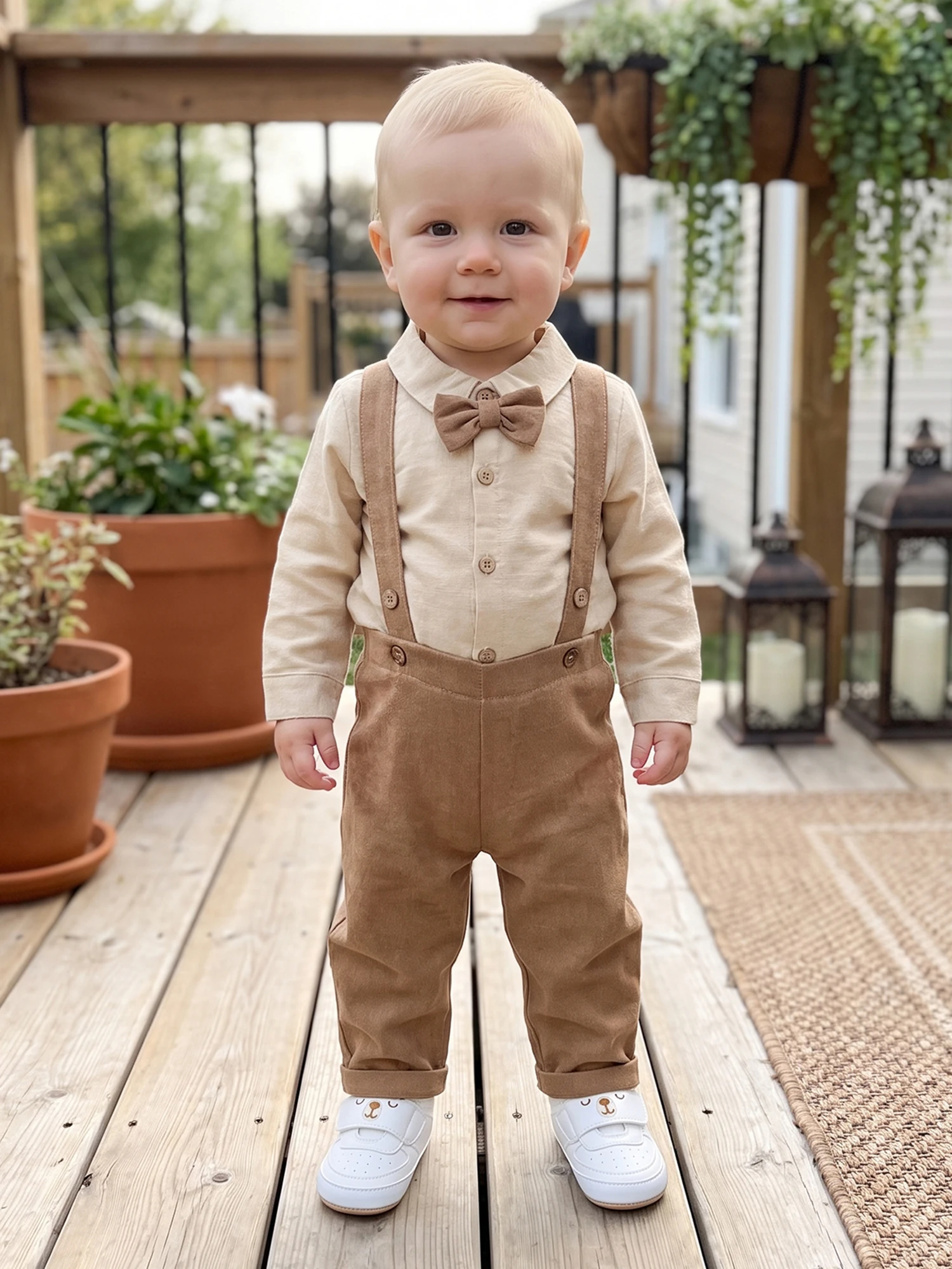 Romper Baby Boy Gentleman Suspender Pants Romper Suspender Baby Boy Boy Suit-Solid-Long S Suit Baby Boy Gentleman