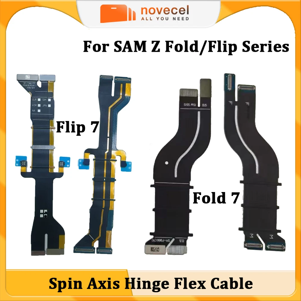 

Гибкий кабель Novecel Spin Axis для Samsung Z Fold 7 Flip7 Flip 6 5 Fold4 3 F741 F966, материнская плата, соединение ЖК-дисплея, шарнир, гибкий ремонт