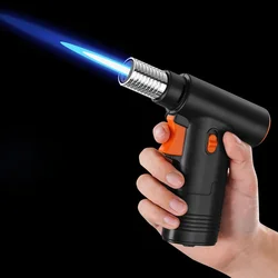 1300° Powerful Windproof Spray Gun Refillable Lighter Butane Gas Turbine Blue Jet Flame Torch Lighter Kitchen Gas Stove Welding