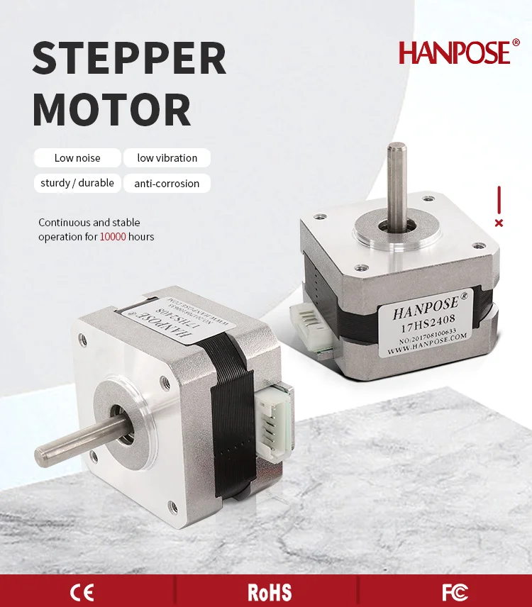 Hochdrehmoment-Zertifizierter 17HS2408 4-Leiter 42 Motor 42BYGH 0,6A 12N.CM CNC Laser- und 3D-Drucker-Motor Nema17 Schrittmotor – Detail 1