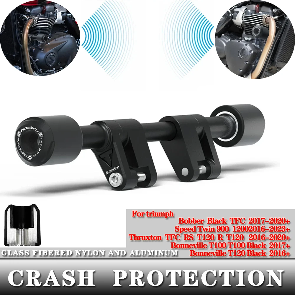 

For Triumph Bobber Bonneville T100 T120 Black Speed Twin 900 1200 Thruxton TFC RS RT120Motorcycle Frame Sliders Crash Protection