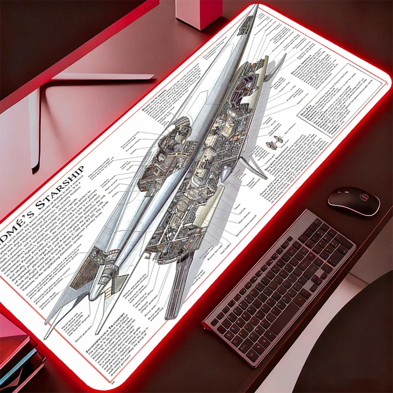 

LED XXL Mouse Pad Star Wars Anime Gamer Computer RGB Mousepad Gaming Accessories Tablet Varmilo Keyboard Backlight Durable