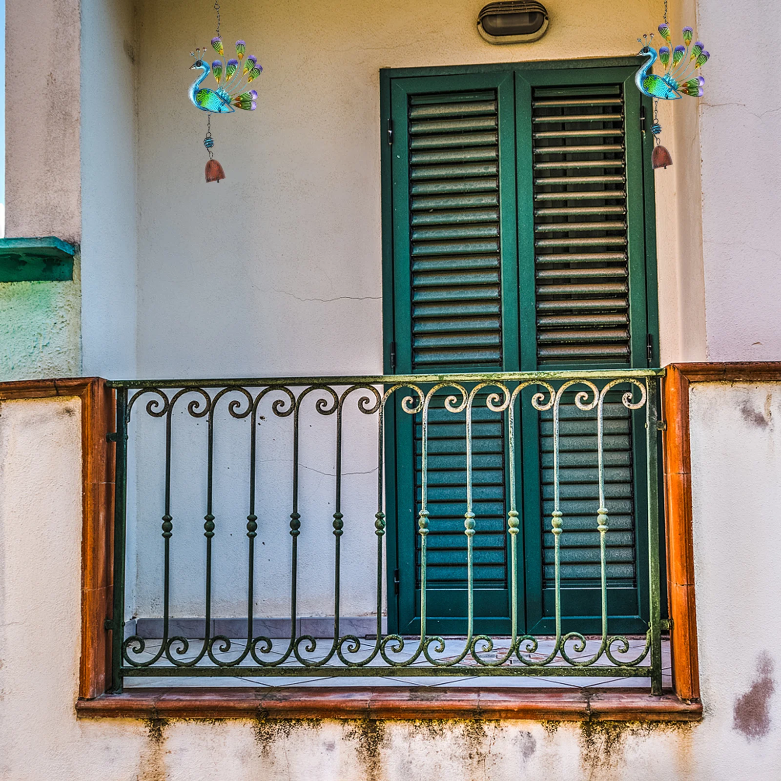 

1Pcs Peafowl Wind Chime Iron Art Creative Aeolian Bell Garden Decoration Window Hanging Ornament Soothing Sound