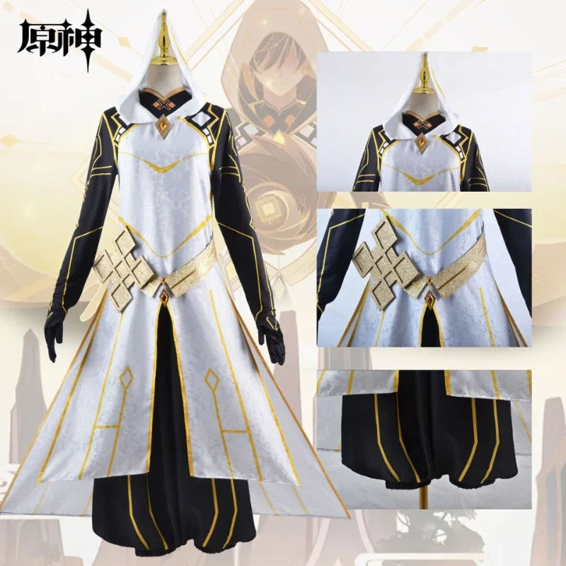 Genshin Impact Rex Lapis Morax Cosplay Costume Zhongli Cosplay Outfits Full Set Wig Gloves Earning Wig Cloak Halloween Game Suit