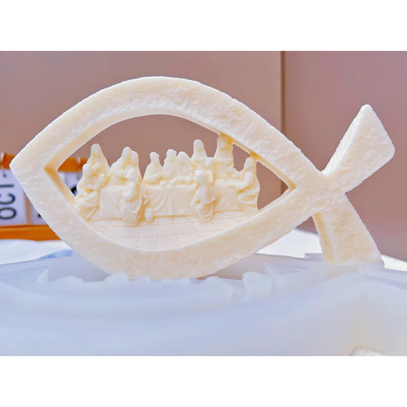 

Jesus Last Supper Candle Aromatherapy Silicone Mold Diffuser Plaster Ornament