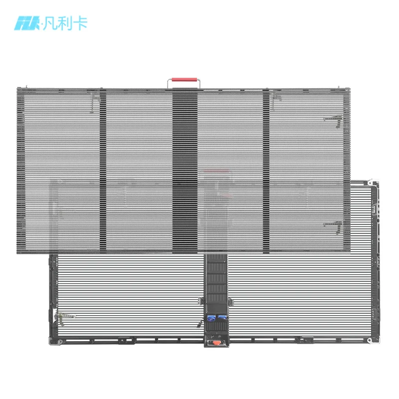 LED transparent screen Outdoor glass curtain wall Waterproof transparent screen Hd transparent grille screen Transparent window